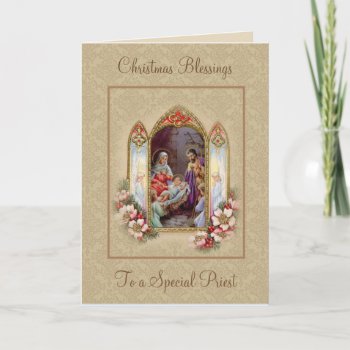 Christmas Nativity Of Jesus Vintage Religious Holiday Card by ShowerOfRoses at Zazzle