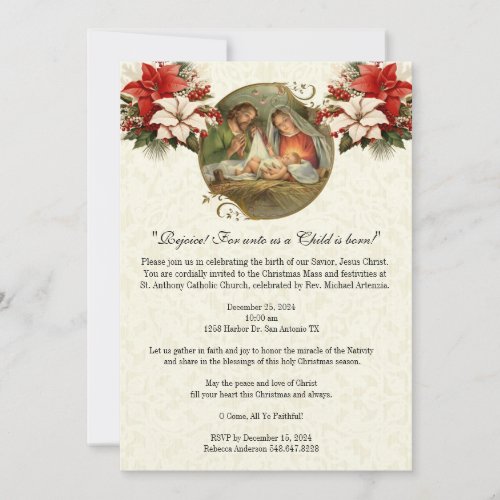 Christmas Nativity Party Celebration Religous Invitation