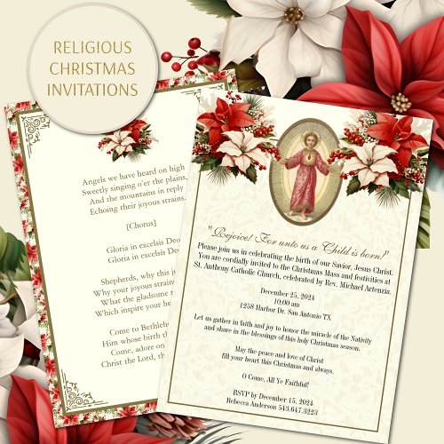 Christmas Nativity Party Celebration Religous Invitation