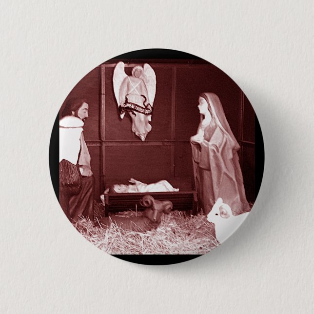 Christmas Nativity Pinback Button (Front)