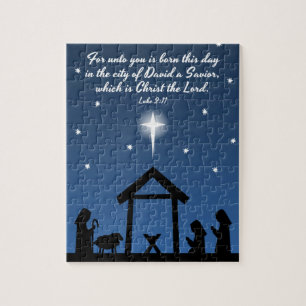 Christmas Nativity Puzzle with Bible Verse
