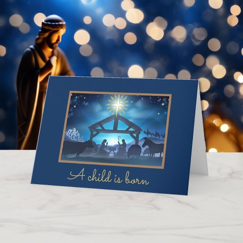 Christmas Nativity Religious Add YOUR Message Holiday Card