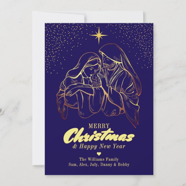 Christmas Nativity Religious Elegant 2026 Calendar Holiday Card (Front)