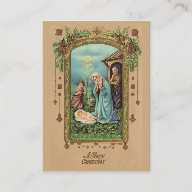 Christmas Nativity Religious Greeting Holy Card (Front)