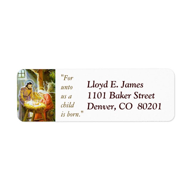 Christmas Nativity Return Address Label (Front)