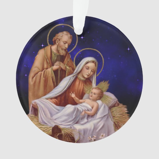 Christmas Nativity Scene Acrylic Ornament (Front)