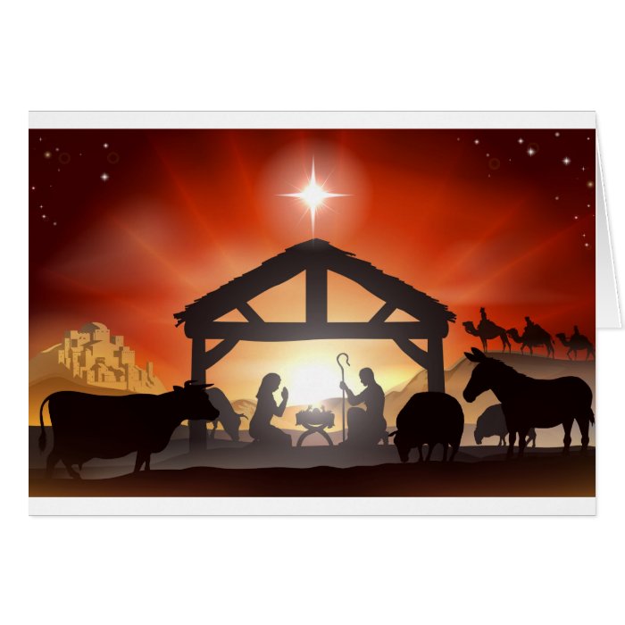 Christmas Nativity Scene Card