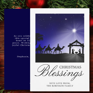 Christmas Nativity Scene Christian Blessing Holiday Card