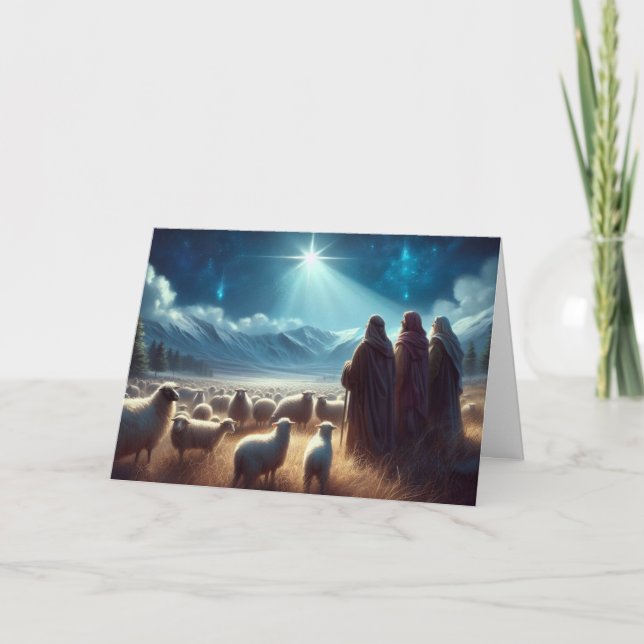 Christmas Nativity Scene Christmas Greeting Cards (Front)