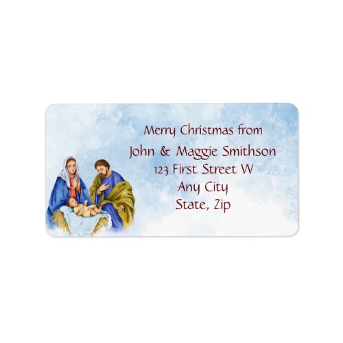 Christmas Nativity Scene Custom Message  Label