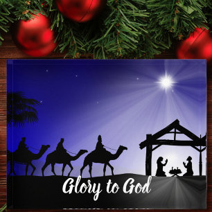 Christmas Nativity Scene Glory to God Christian Paperweight
