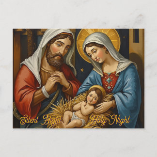 Christmas Nativity scene, Holiday Postcard