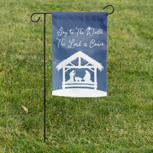 Christmas Nativity Scene Joy to the World Garden Flag