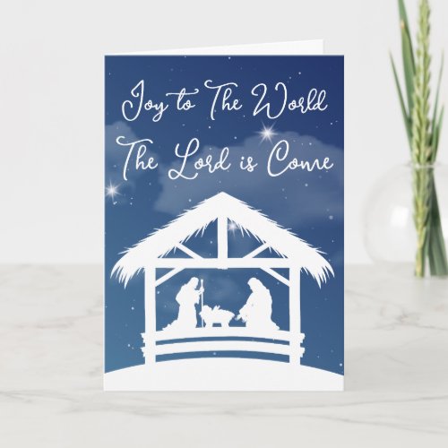 Christmas Nativity Scene Joy to the World Holiday Card