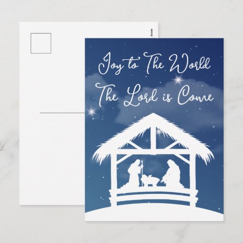 Christmas Nativity Scene Joy to the World Holiday Postcard