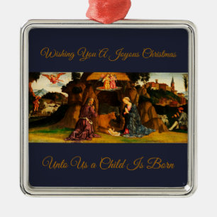 Christmas Nativity Scene of the Holy Family  Metal Ornament