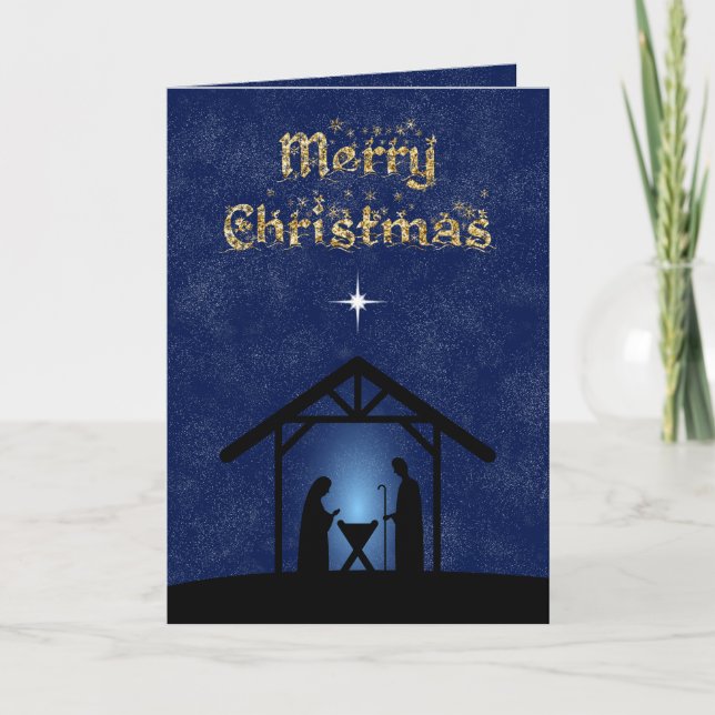 Christmas Nativity Scene Religious Card (Front)