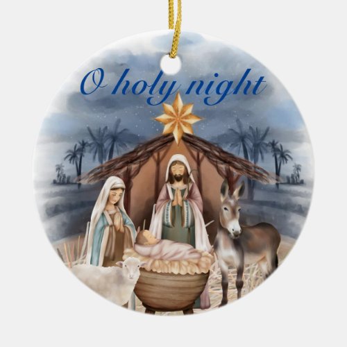Christmas Nativity scene Religious Ceramic Ornament