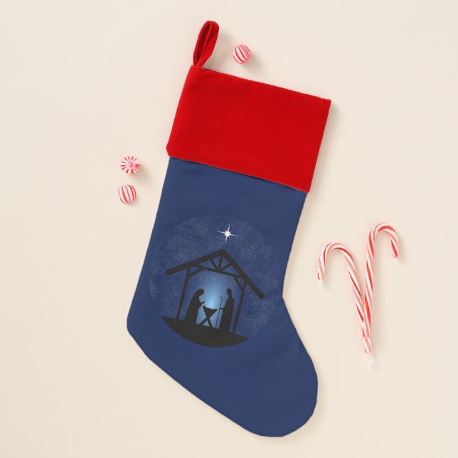 Christmas Nativity Scene Religious Christmas Stocking (Front)