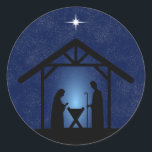 Christmas Nativity Scene Religious Classic Round Sticker<br><div class="desc">Merry Christmas!</div>