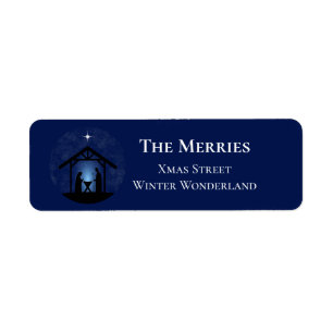 Christmas Nativity Scene Religious Label