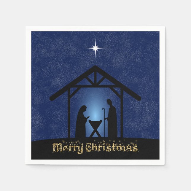 Christmas Nativity Scene Religious Napkins (Front)