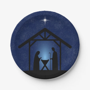Christmas Nativity Scene Religious Paper Plates
