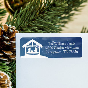 Christmas Nativity Scene Religious Return Address Label