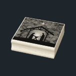 Christmas Nativity Scene Religious Rubber Stamp<br><div class="desc">Merry Christmas!</div>