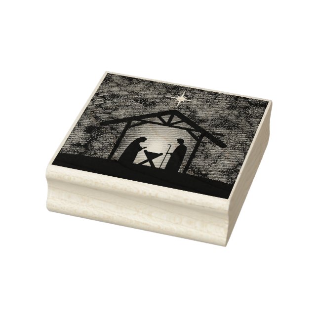 Christmas Nativity Scene Religious Rubber Stamp (Stamp)