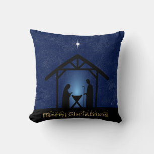 Christmas Nativity Scene Religious Throw Pillow