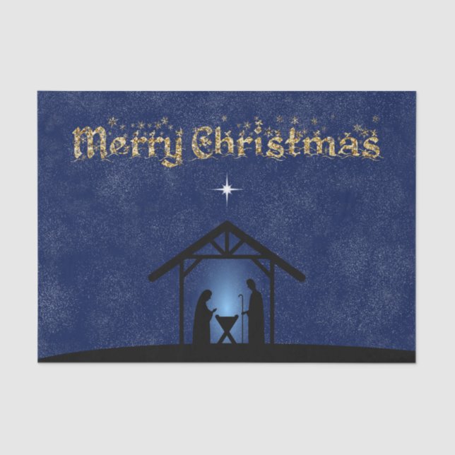 Christmas Nativity Scene Religious Tissue Paper (Front)