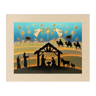Christmas Nativity Scene stock illustration Acrylic Print