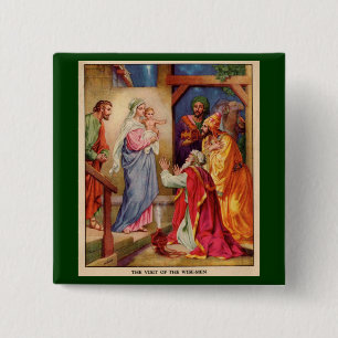 Christmas Nativity Scene Wisemen Button