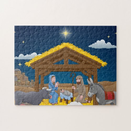 Christmas Nativity Scene with Baby Jesus  Jigsaw Puzzle