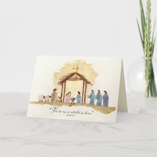 Christmas Nativity Scripture Isaiah Bethlehem Card (Front)