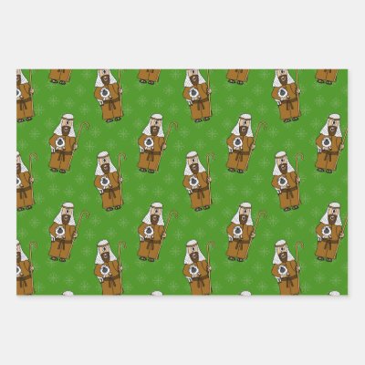 Christmas Nativity Shepherd Sheep Pattern Wrapping Paper Sheets