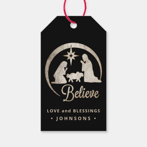 Christmas Nativity Silhouette Gift Tags