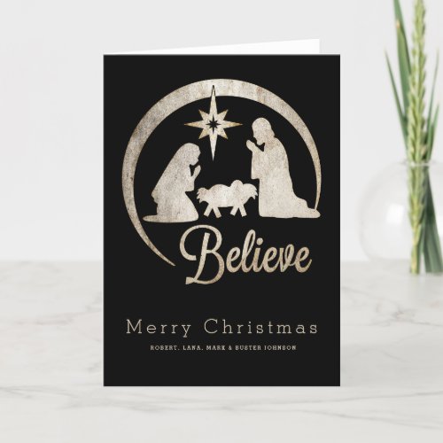 Christmas Nativity Silhouette Holiday Card