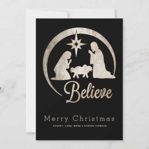 Christmas Nativity Silhouette Holiday Card