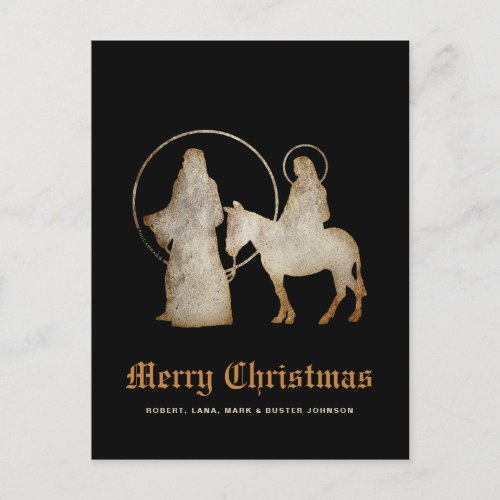 Christmas Nativity Silhouette Holiday Postcard