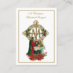 Christmas Nativity Spiritual Bouquet Holy Card