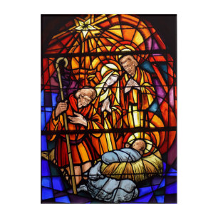 Christmas Nativity Stained Glass Image Baby Jesus Acrylic Print