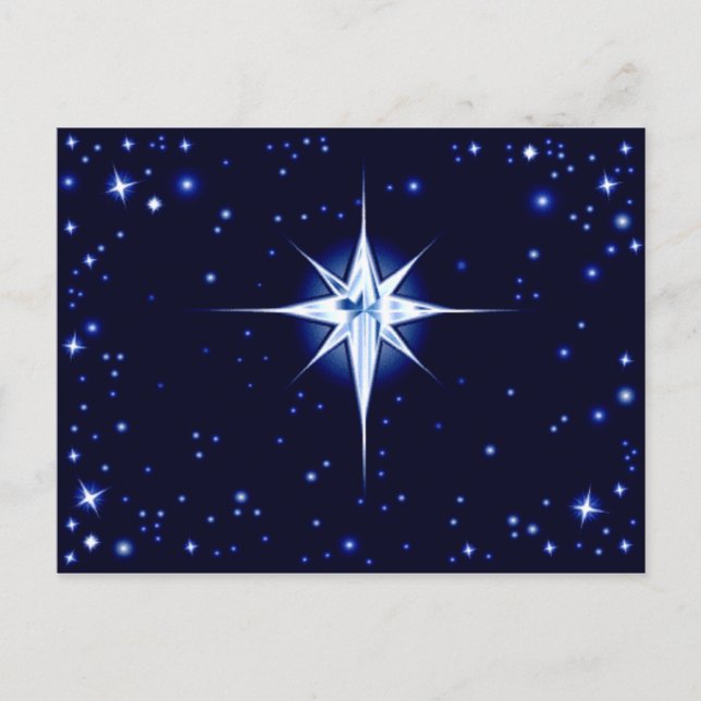 Christmas Nativity Star Holiday Postcard (Front)