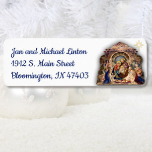 Christmas Nativity Star Personalize Return Address Label