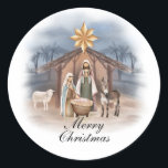 Christmas Nativity Sticker<br><div class="desc">Enjoy our religious Christmas Nativity sticker this holiday season!!</div>