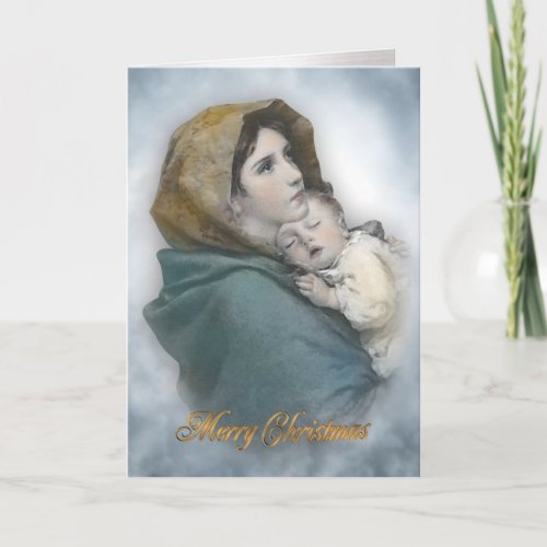 Christmas nativity The Madonna religious card