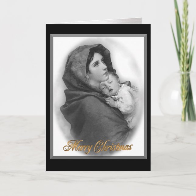 Christmas nativity The Modonna religious card (Front)