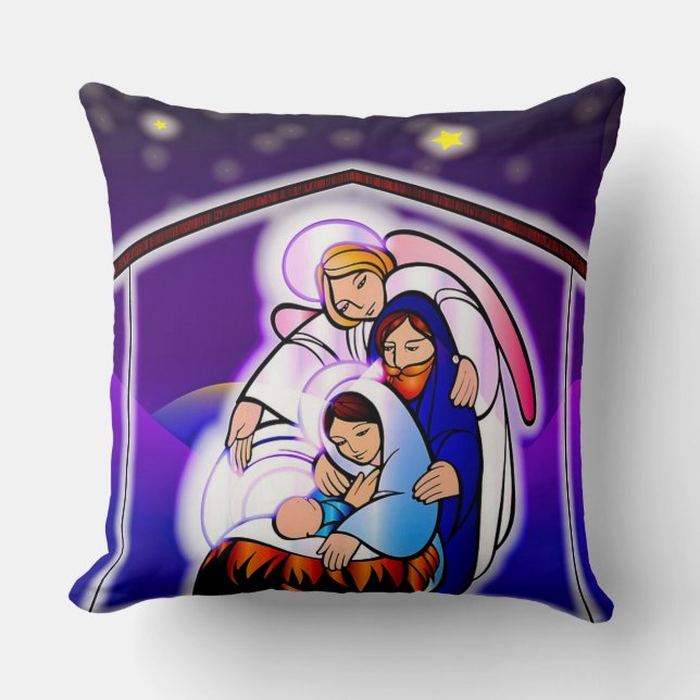 Christmas nativity throw pillow (Front)