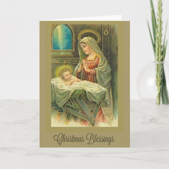 Christmas, Nativity, Virgin Mary, Christ Child, Holiday Card (Front)